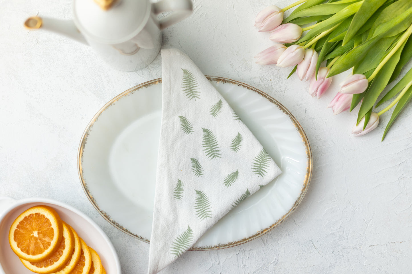 Cotton Cloth Napkins SET OF 4 -Fern