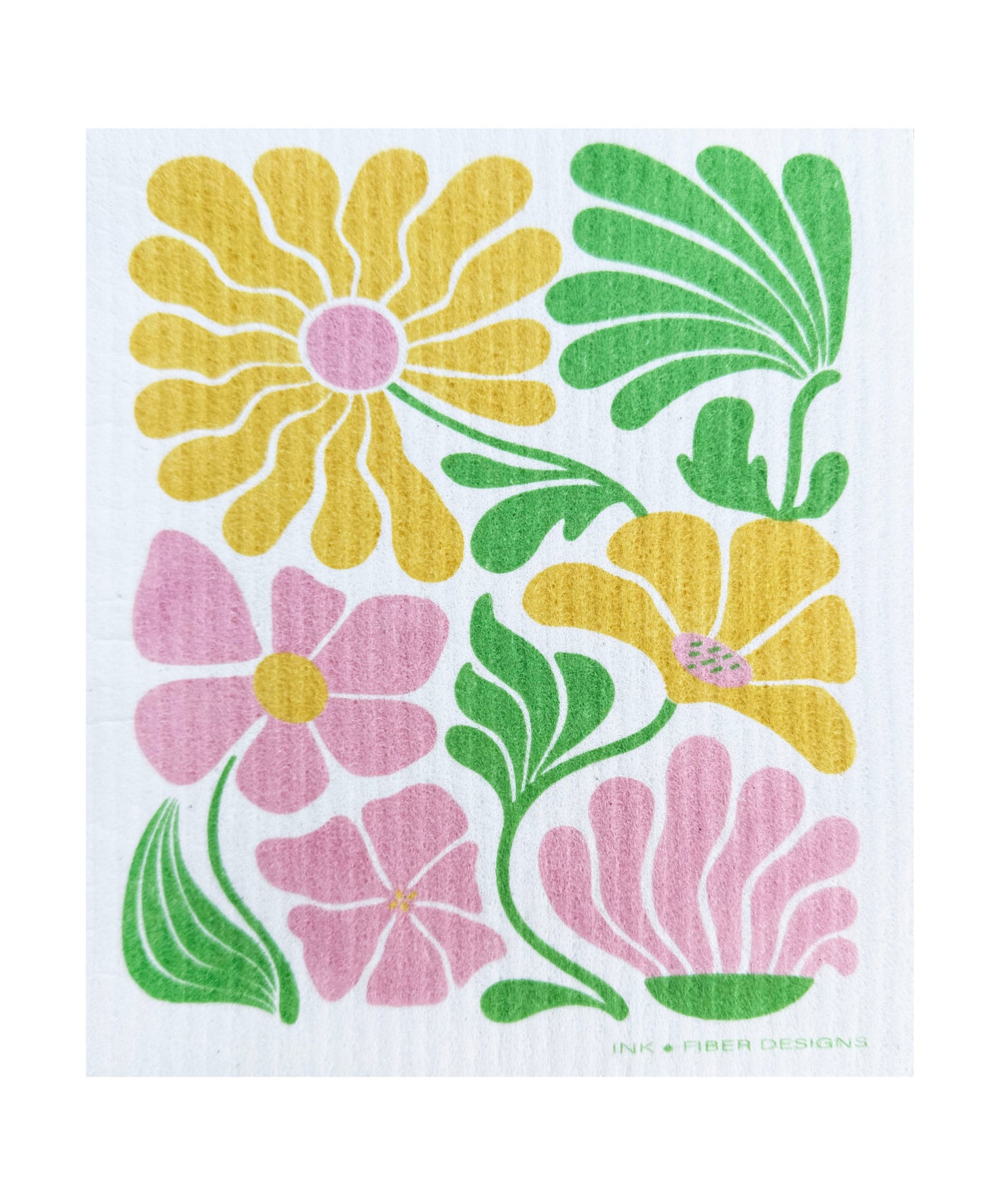 Large Floral Swedish Dishcloth