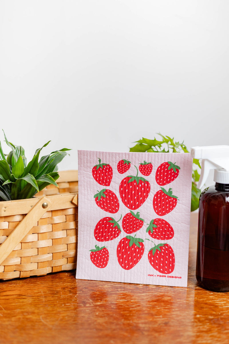 Strawberries Swedish Dishcloth