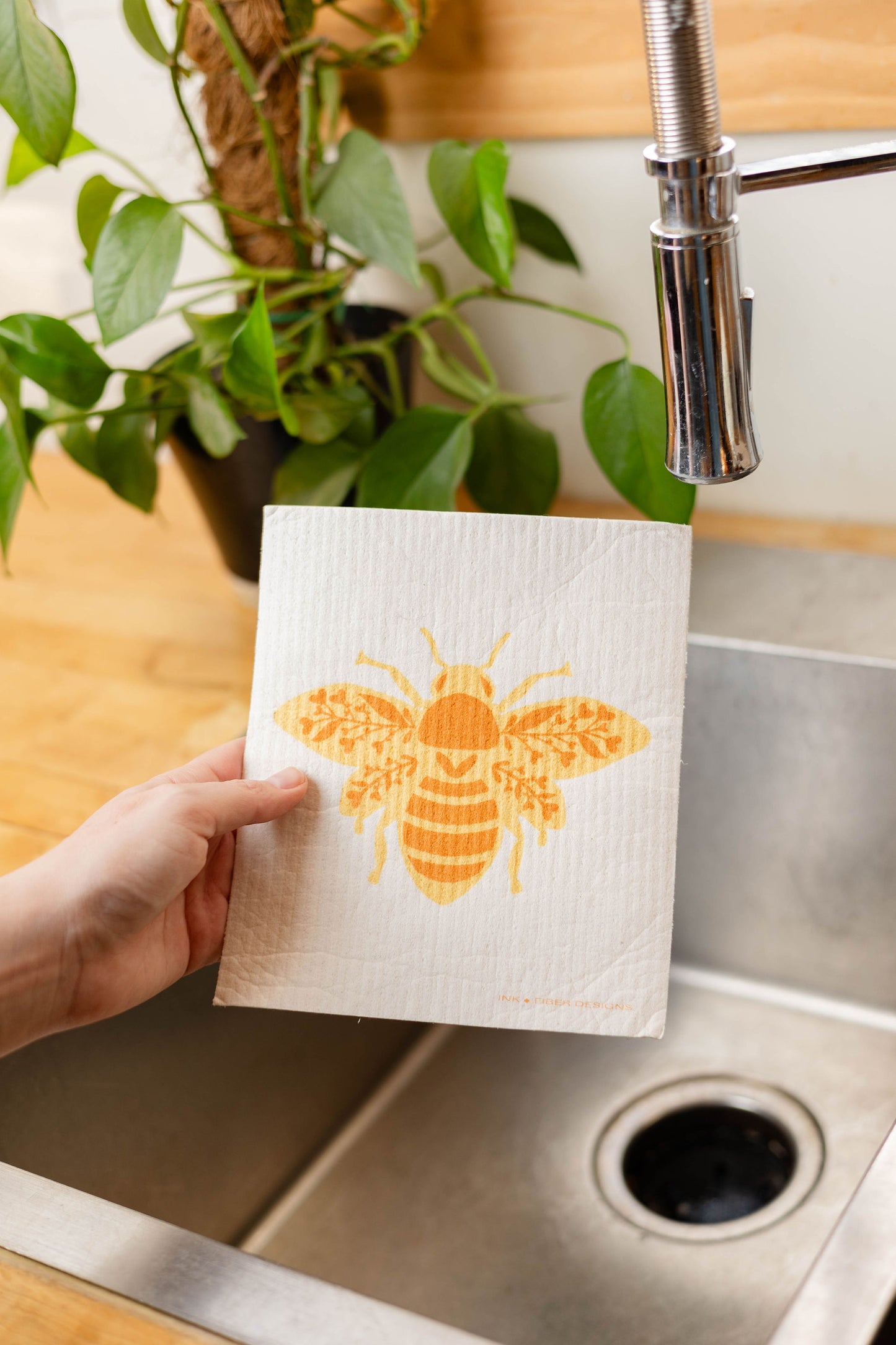 Large Bee Swedish Dishcloth