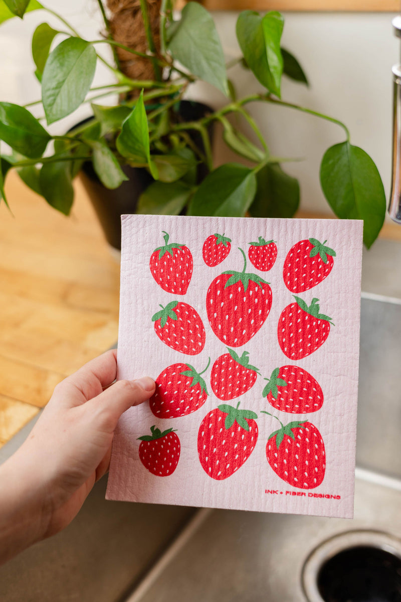 Strawberries Swedish Dishcloth