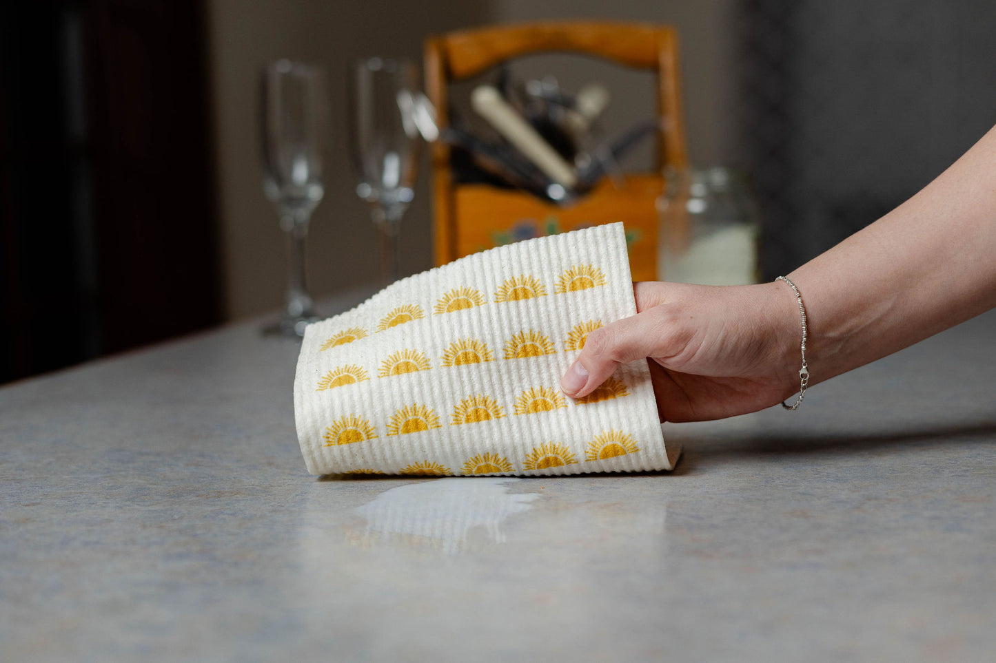 Sun Filled Swedish Dishcloth