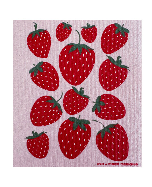 Strawberries Swedish Dishcloth