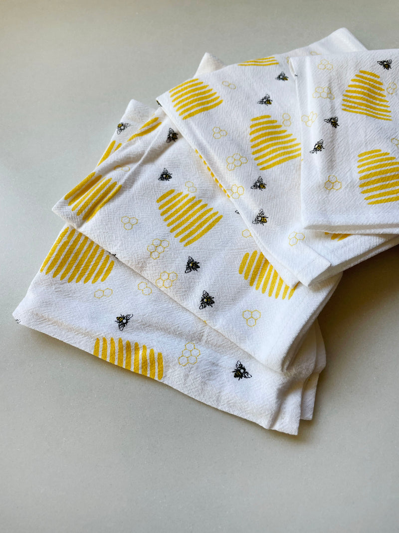 Cotton Cloth Napkins SET OF 4 -Bees