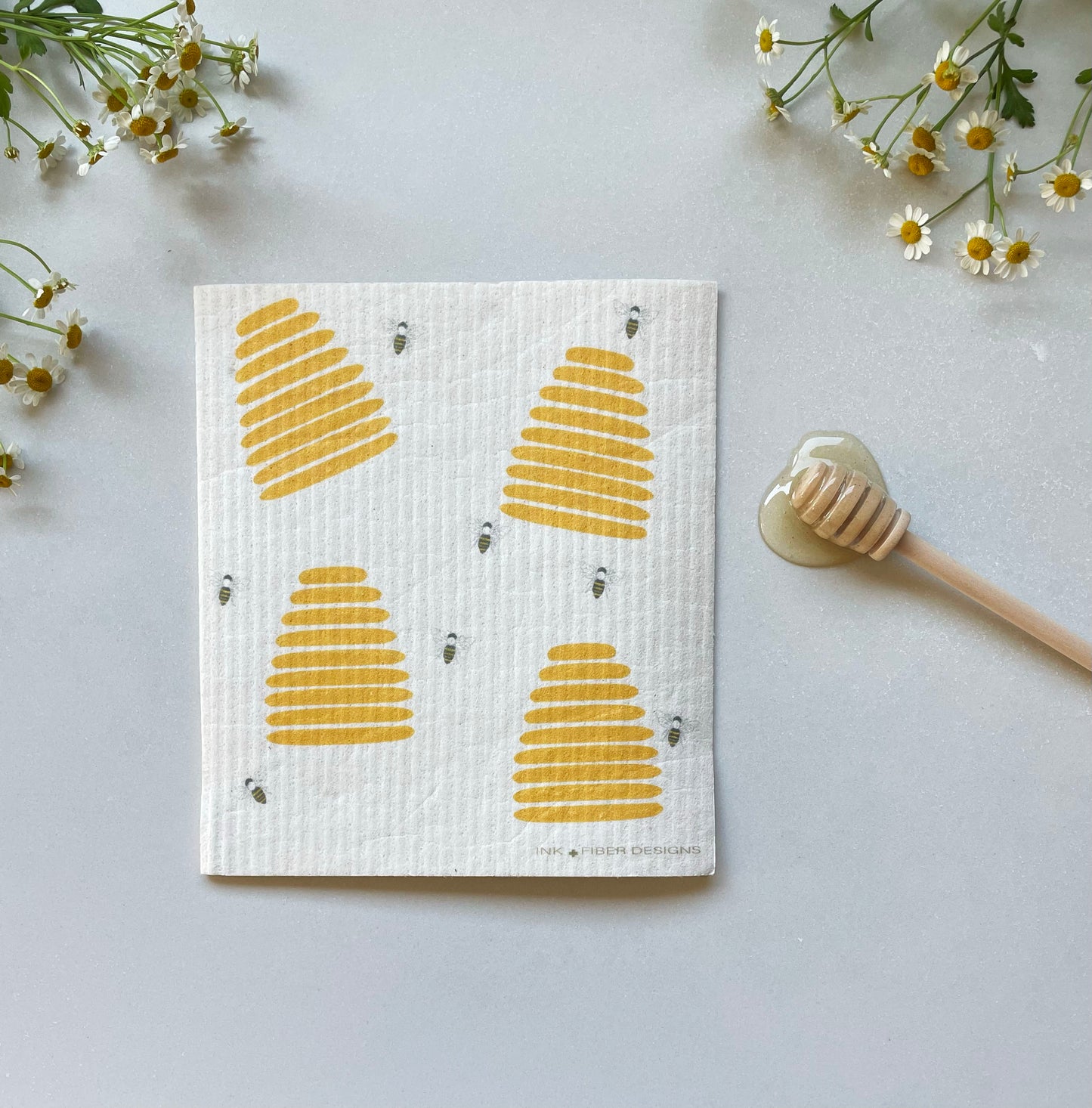 Bees Swedish Dishcloth