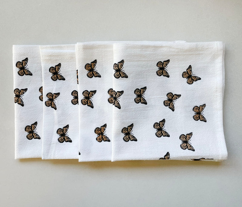 Cotton Cloth Napkins SET OF 4 -Butterflies