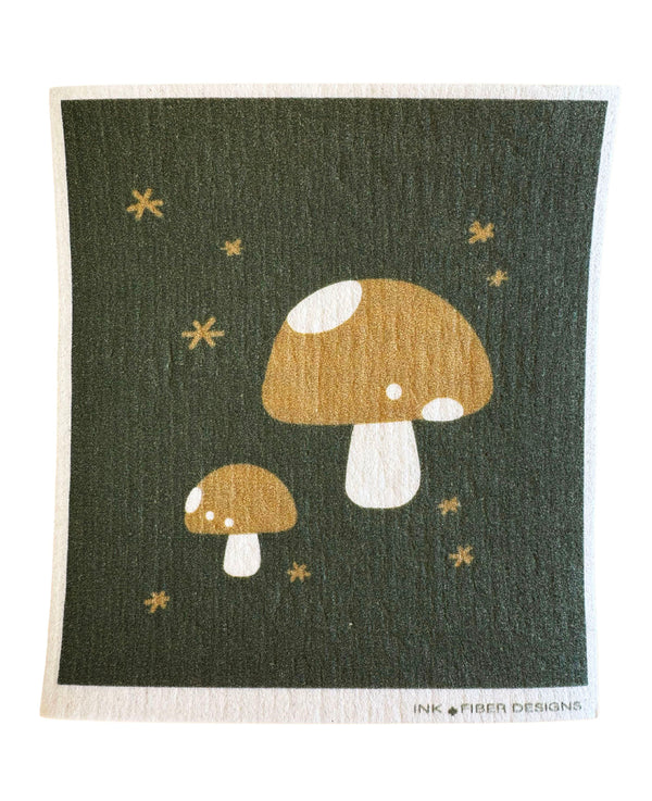Green Mushroom Swedish Dishcloth
