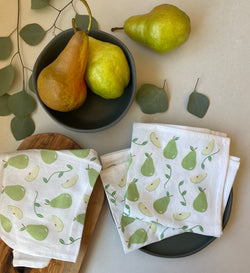 Cotton Cloth Napkins SET OF 4 -Pears