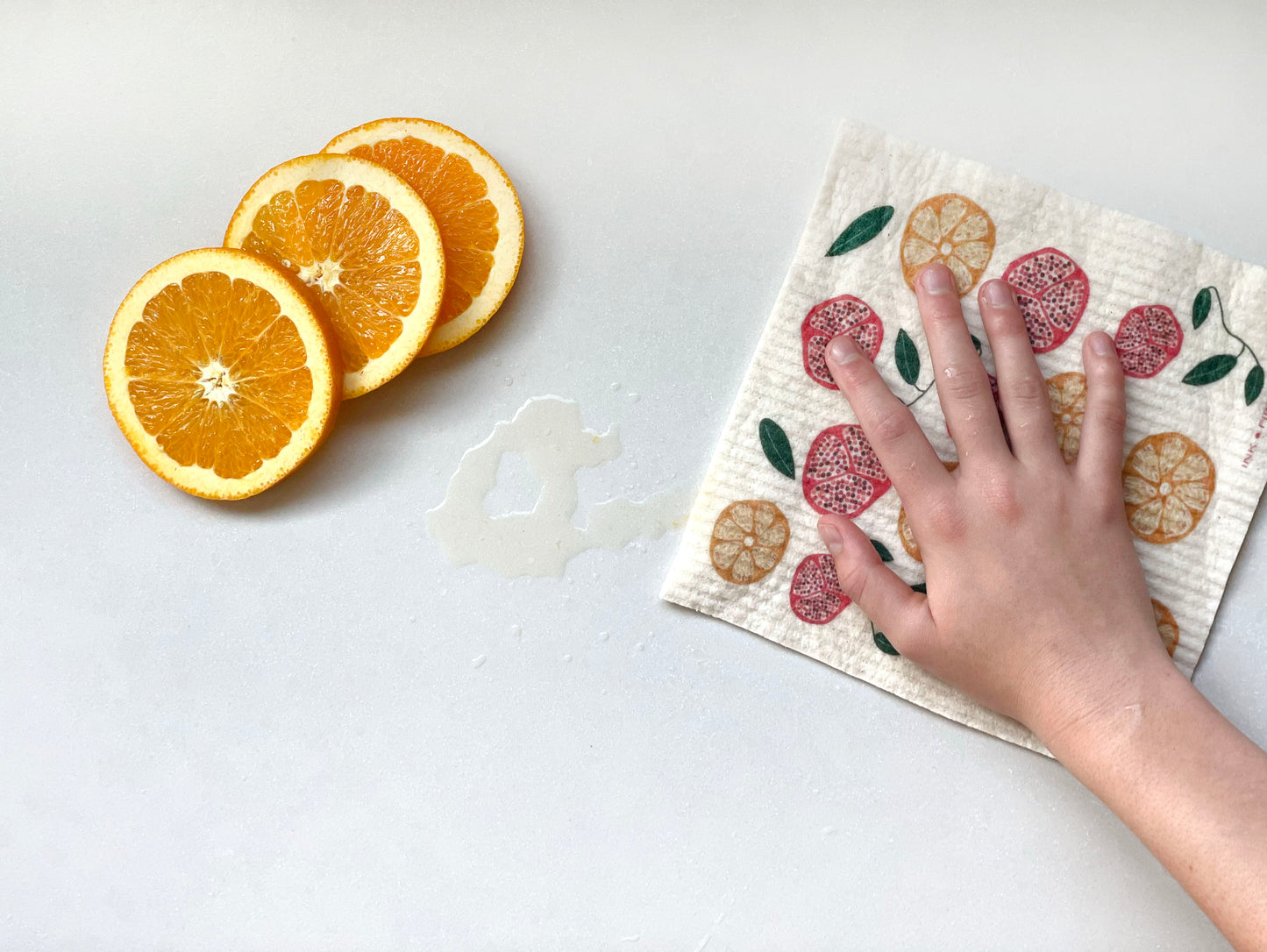 Pomegranates and Orange Swedish Dishcloth