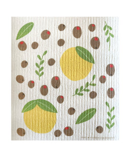 Olive and Lemons Swedish Dishcloth - Ink and Fiber Designs
