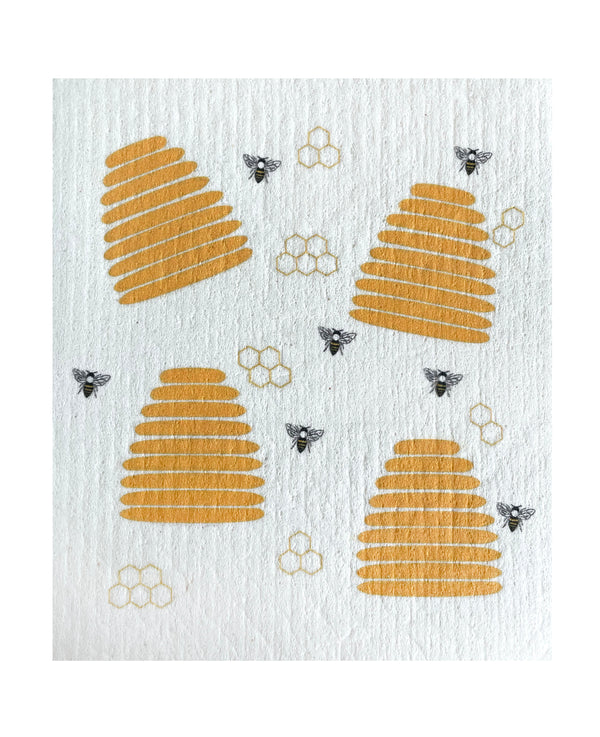 Bees Swedish Dishcloth - Ink and Fiber Designs