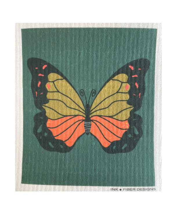 Butterfly Swedish Dishcloth - Ink and Fiber Designs