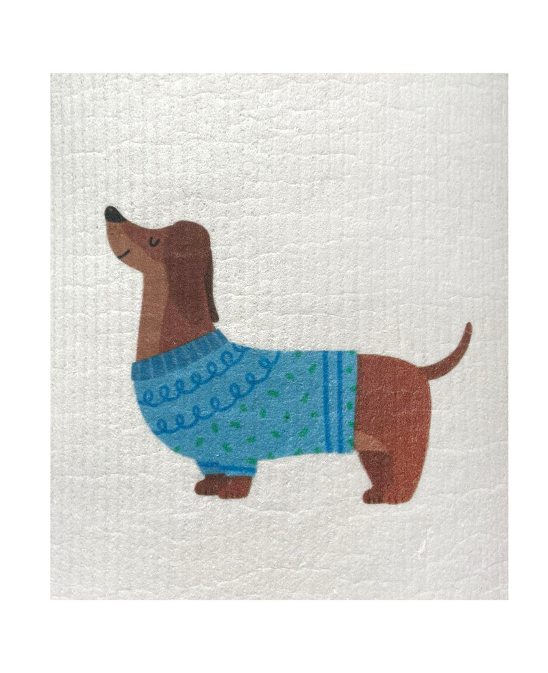 Dachshund Swedish Dishcloth - Ink and Fiber Designs