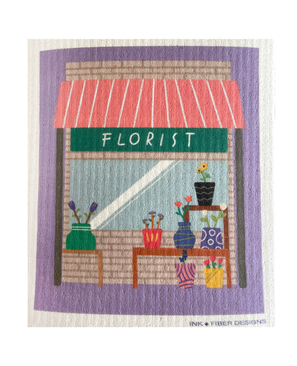 Flower Shop Swedish Dishcloth - Ink and Fiber Designs