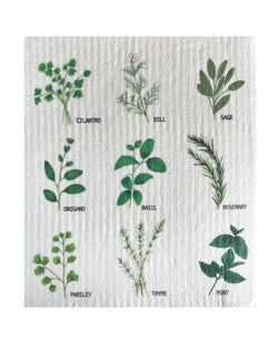 Herbs Swedish Dishcloth - Ink and Fiber Designs