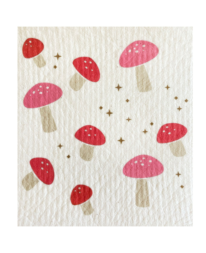 Mushroom Swedish Dishcloth - Ink and Fiber Designs